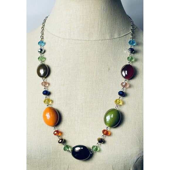 27 Inch Bead Necklace Beads Different Colors - Picture 1 of 5